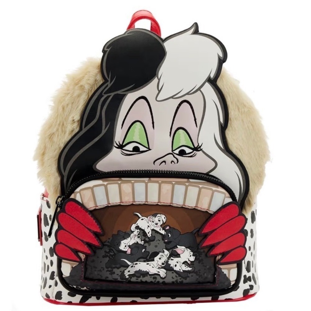 Loungefly‎ Disney Black/White Cruella DeVille 101 Dalmatians Backpack NWT